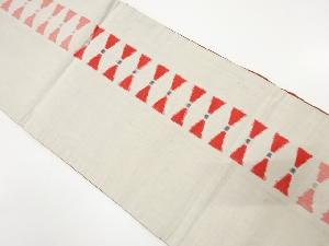 アンティーク　手織り紬　抽象模様織り出し袋帯（材料）